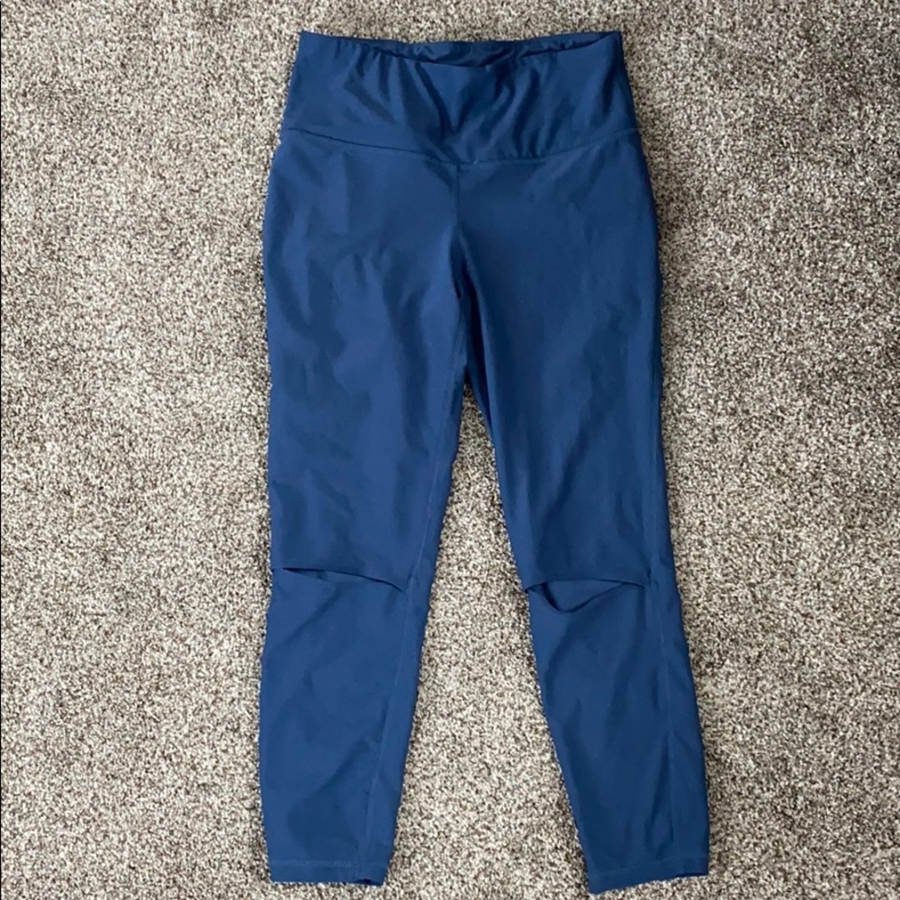 Blue Cropped Leggings